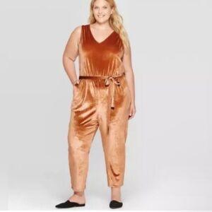 Ava & Viv Tan Sleeveless Jumpsuit EUC retail $49